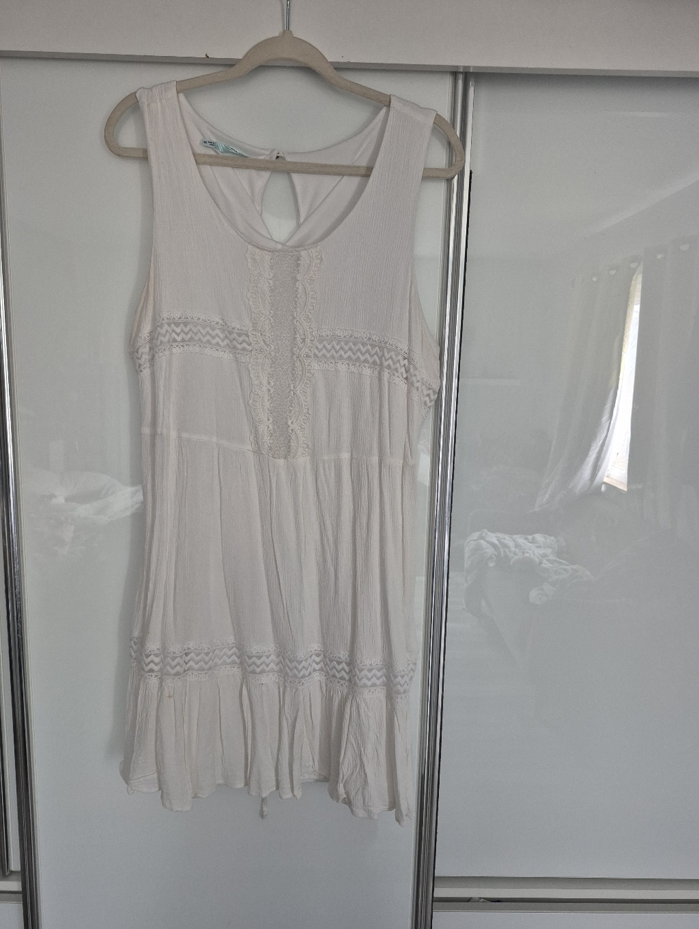 Maurices Cream Sleeveless Lace-Panel Tunic